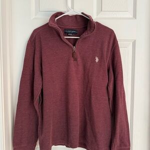 U.S. Polo Assn. Burgundy Quarter-Zip Pullover